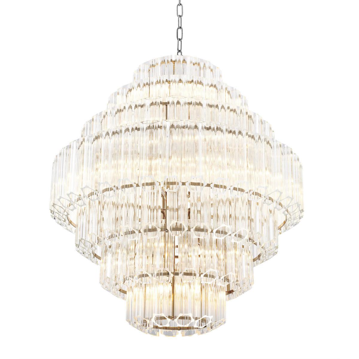 Eichholtz 111123UL Vittoria 18 Light 31.5 inch Clear Glass and Nickel Chandelier Ceiling Light, Large