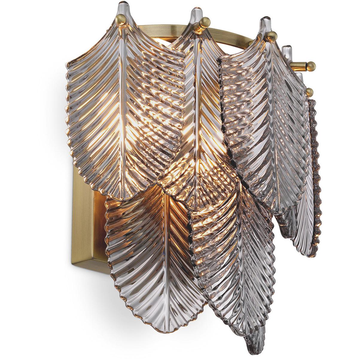 Eichholtz 114424UL Verbier 2 Light 10.83 inch Light Brushed Brass and Smoke Glass Wall Lamp Wall Lig