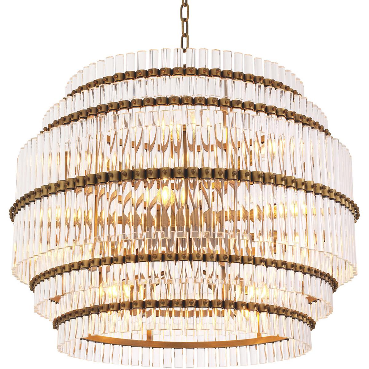 Eichholtz 115340UL Scottsdale 14 Light 29.72 inch Antique Brass and Clear Glass Chandelier Ceiling Light