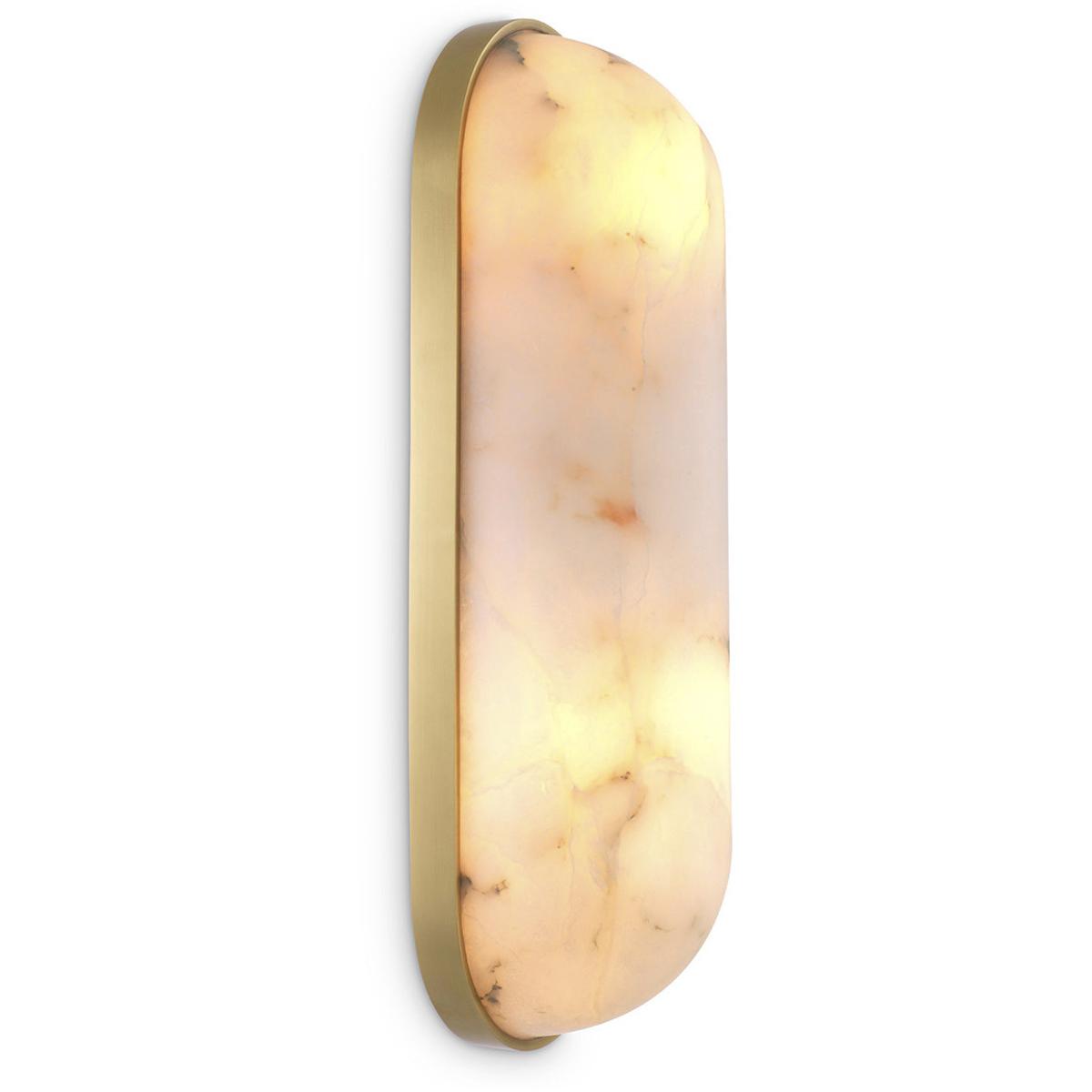Eichholtz Sumo Wall Sconce â Antique Brass with Translucent Alabaster Shade