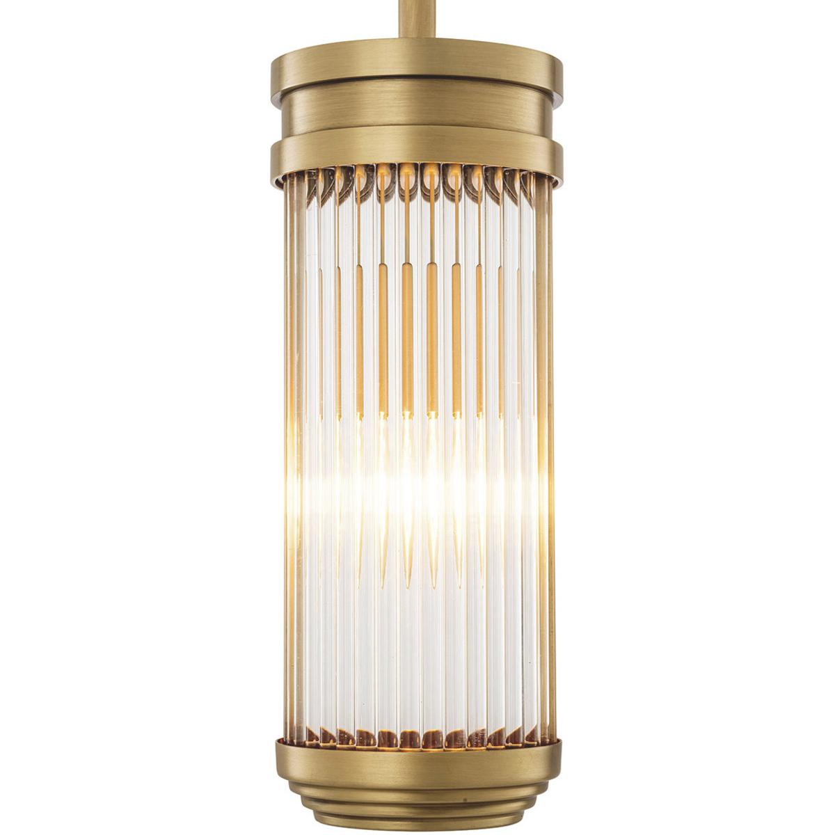Eichholtz 116588UL Rousseau 1 Light 4.72 inch Antique Brass and Clear Glass Pendant Ceiling Light, S