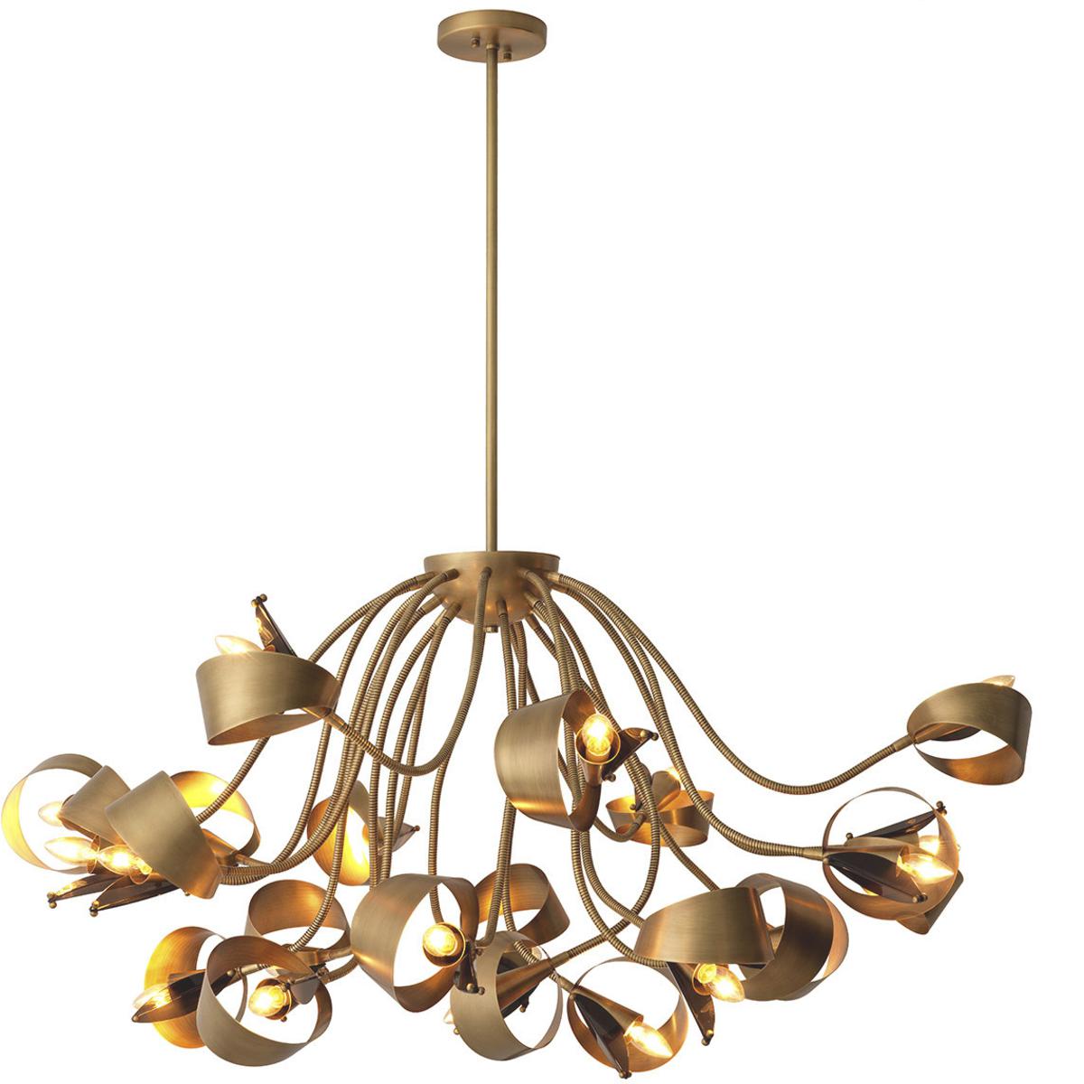 Eichholtz 116718UL Corrientes 21 Light 51.18 inch Antique Brass and Grey Acrylic Chandelier Ceiling Light