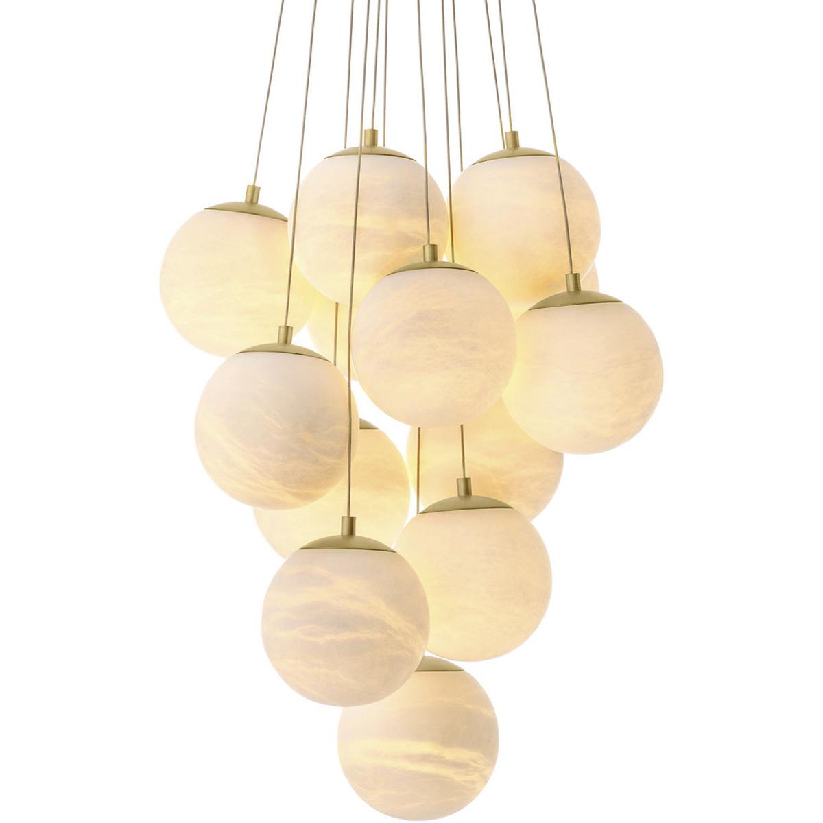 Eichholtz 117368UL Sphinx 13 Light 26.77 inch Antique Brass and Alabaster Chandelier Ceiling Light