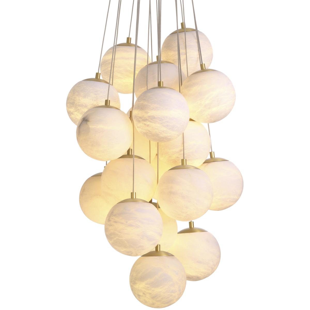 Eichholtz 117840UL Sphinx 19 Light 29.53 inch Antique Brass and Alabaster Chandelier Ceiling Light, Large