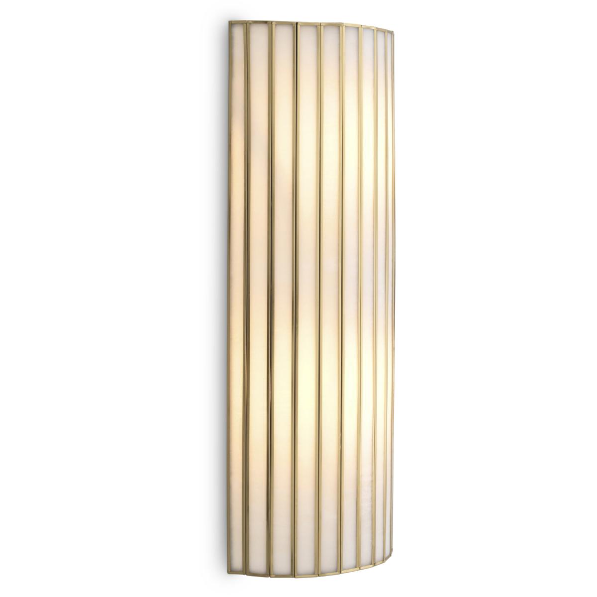 Eichholtz Monari Wall Sconce â Antique Brass with Handmade Glass Columns