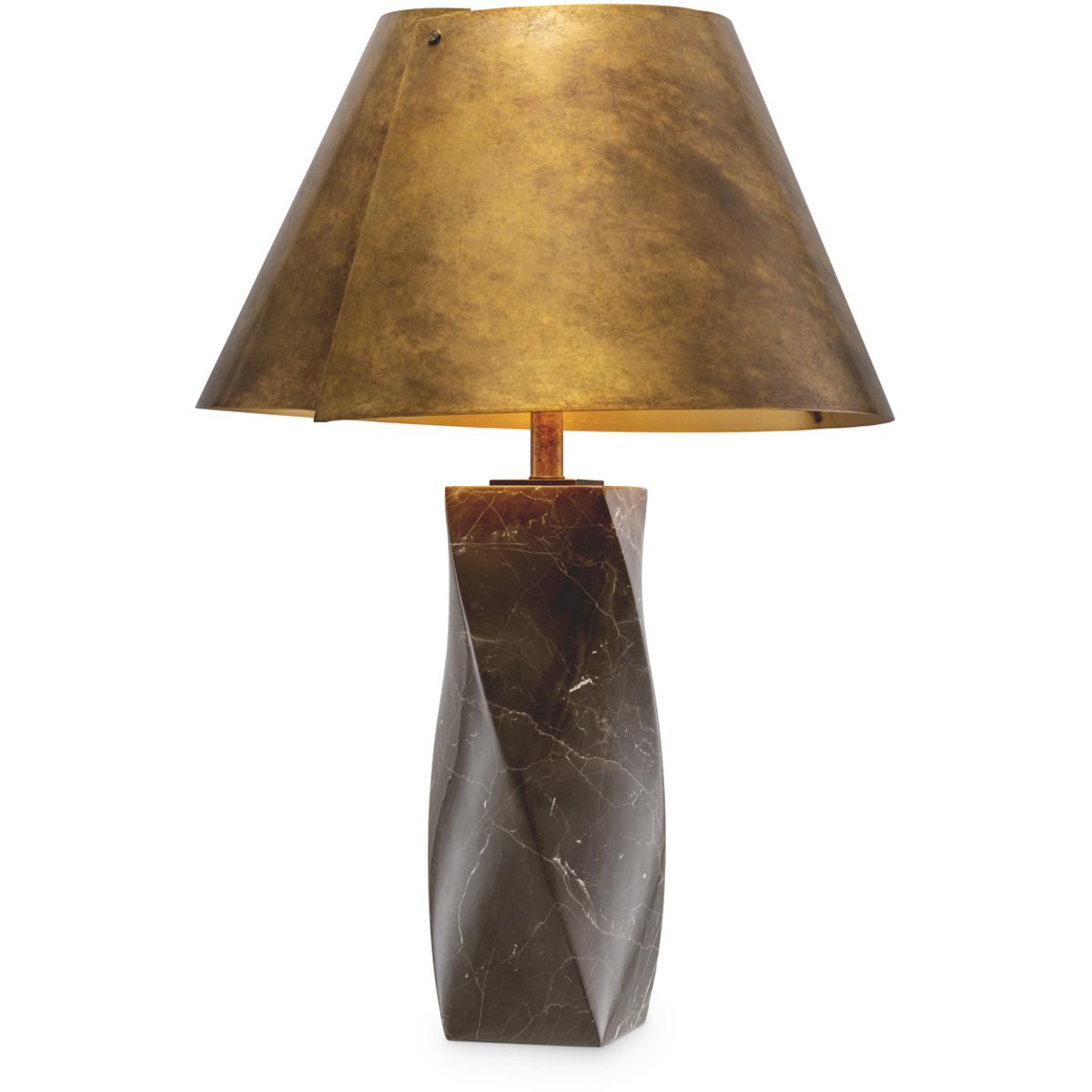 Eichholtz Camelia Table Lamp â Black Marble Base with Vintage Brass Shade