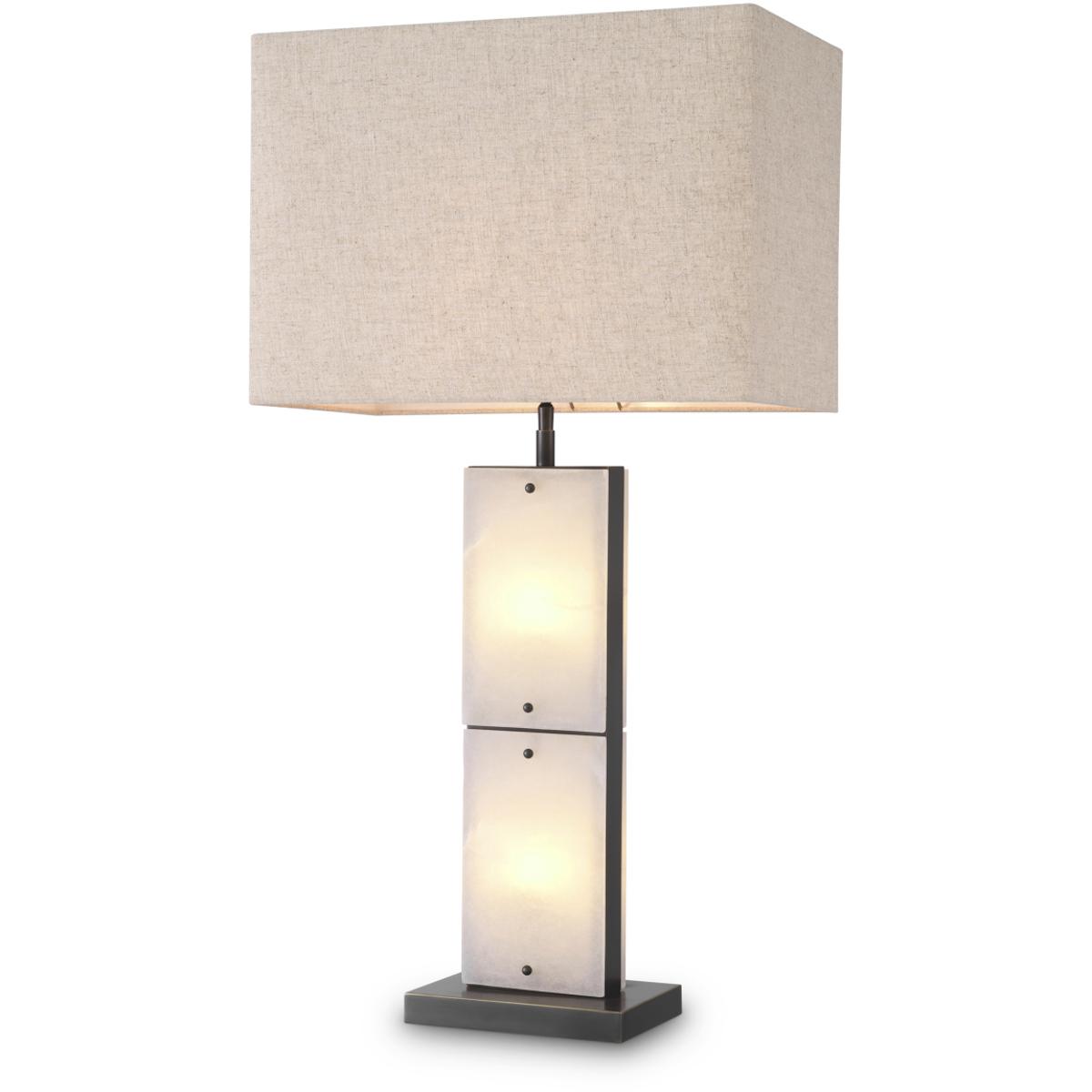 Ortiz Bronze Highlight Incl Shade Table Lamp in Finish | Alabaster