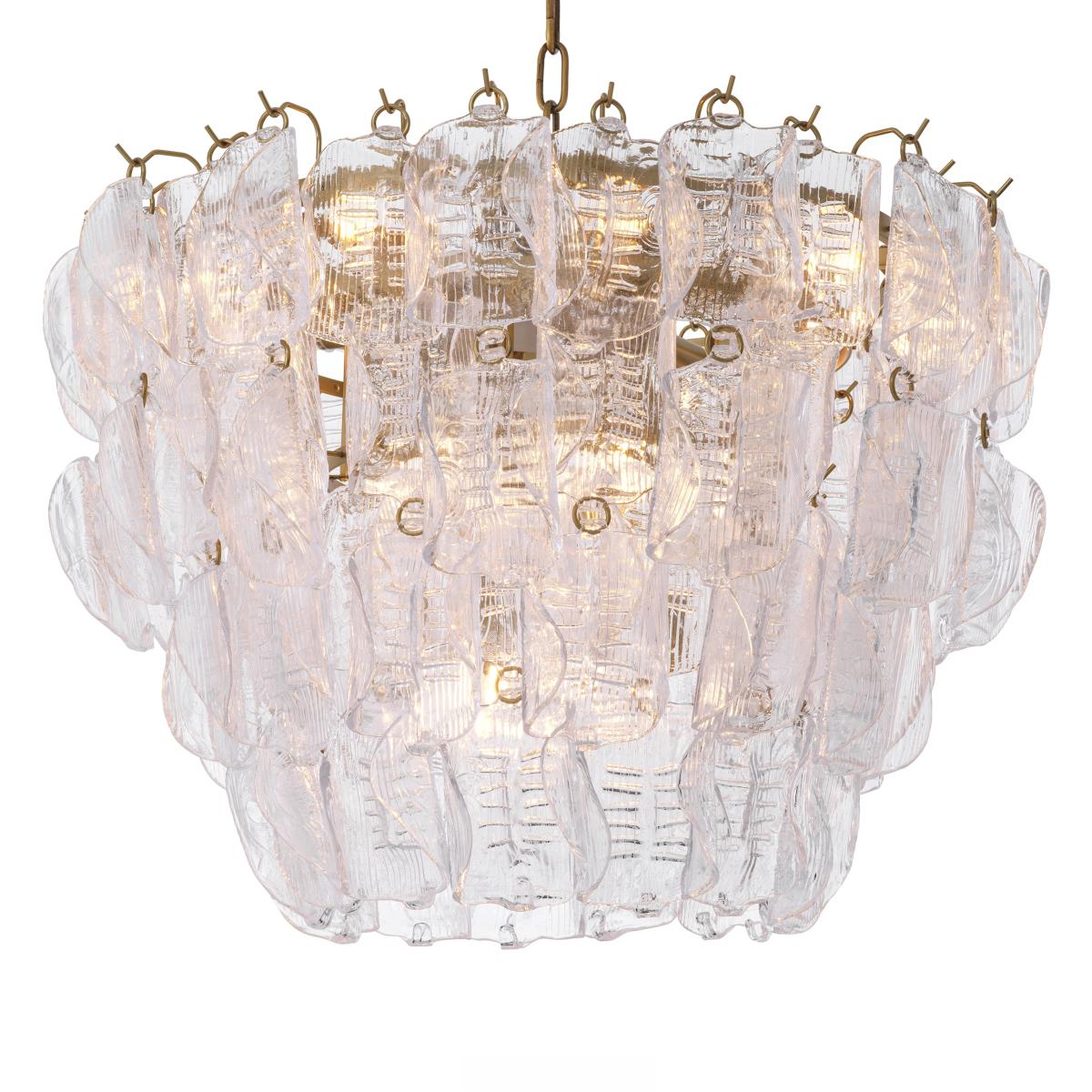 Eichholtz 118950UL Solange 14 Light 33.46 inch Antique Brass and Handmade Glass Chandelier Ceiling Light