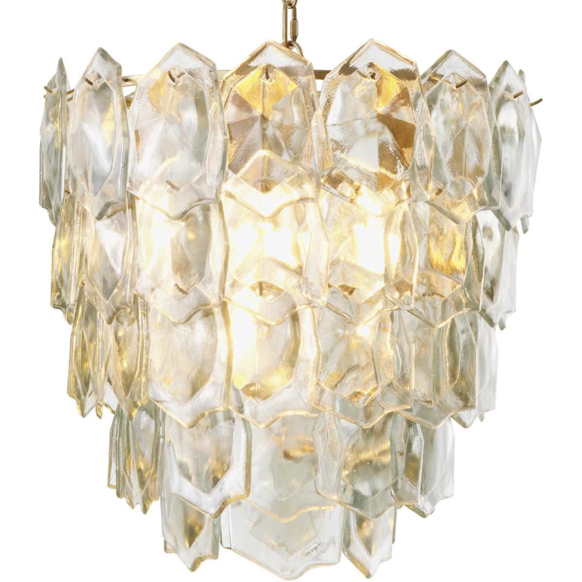 Eichholtz 119578UL Elias 5 Light 23.62 inch Vintage Brass and Clear Glass Pendant Ceiling Light