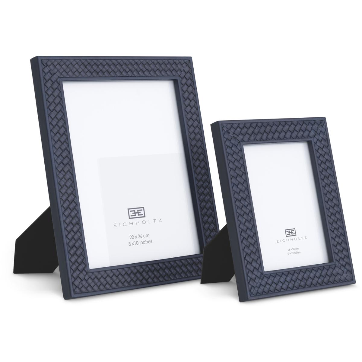 Ethnicraft Picture Frame Nivo Blue Leather Set Of 2