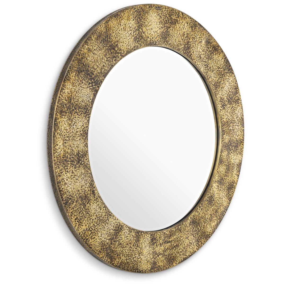 Eichholtz 120024 Ronin Hammered Vintage Brass Wall Mirror