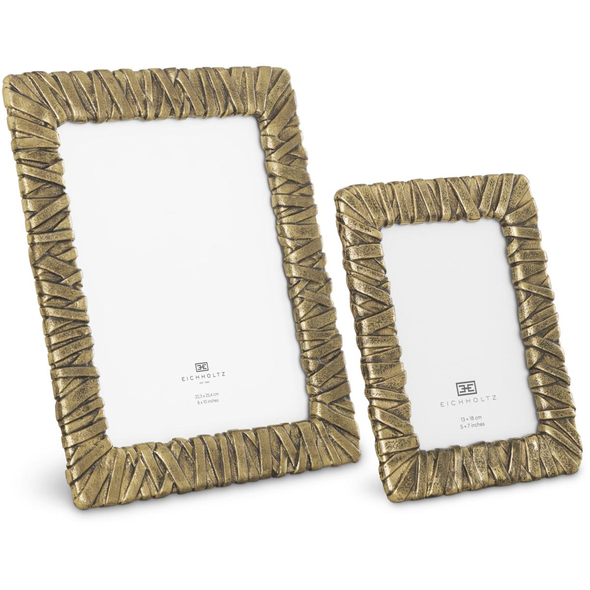 Ethnicraft Picture Frame Chriswick Antique Brass Finish Set Of 2