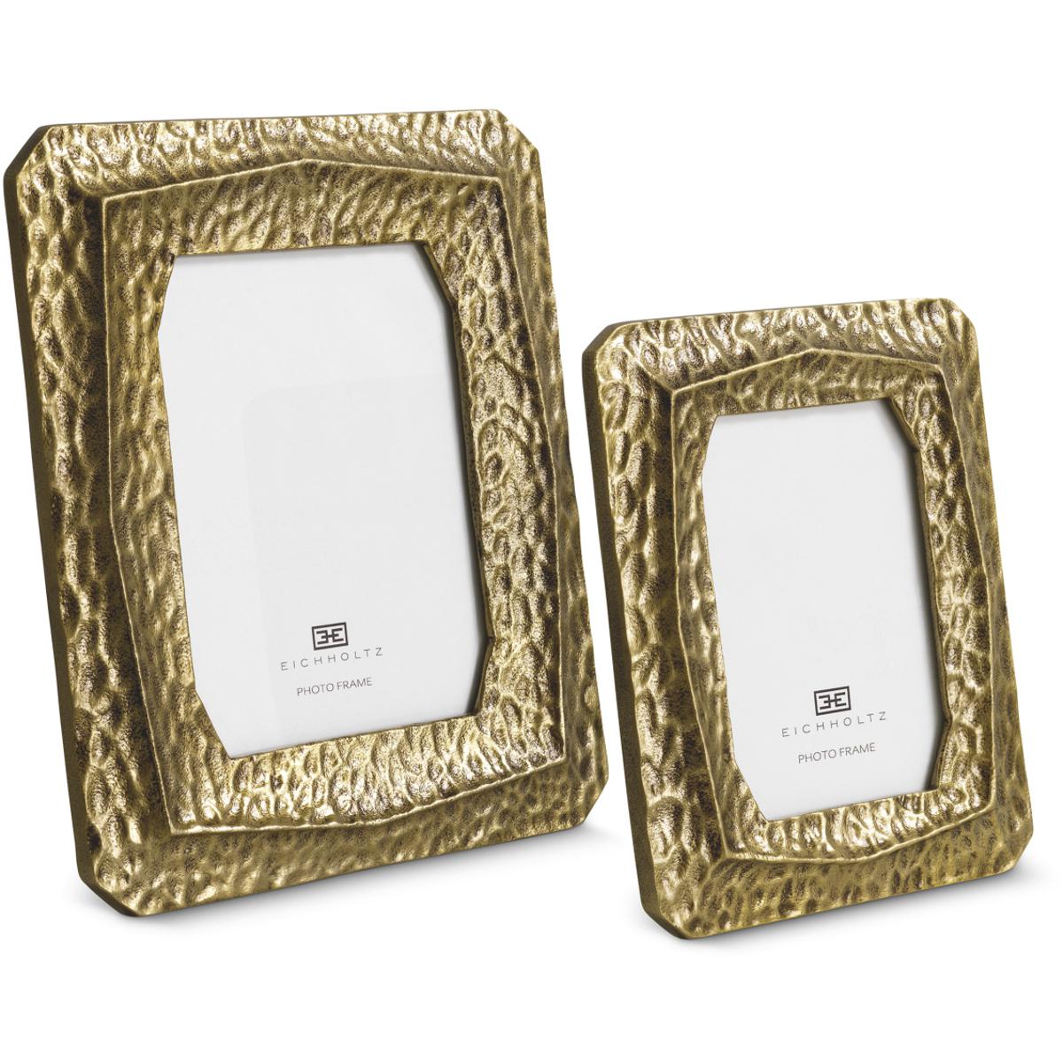 Thatcher Vintage Brass Finish Picture Frame Set of 2