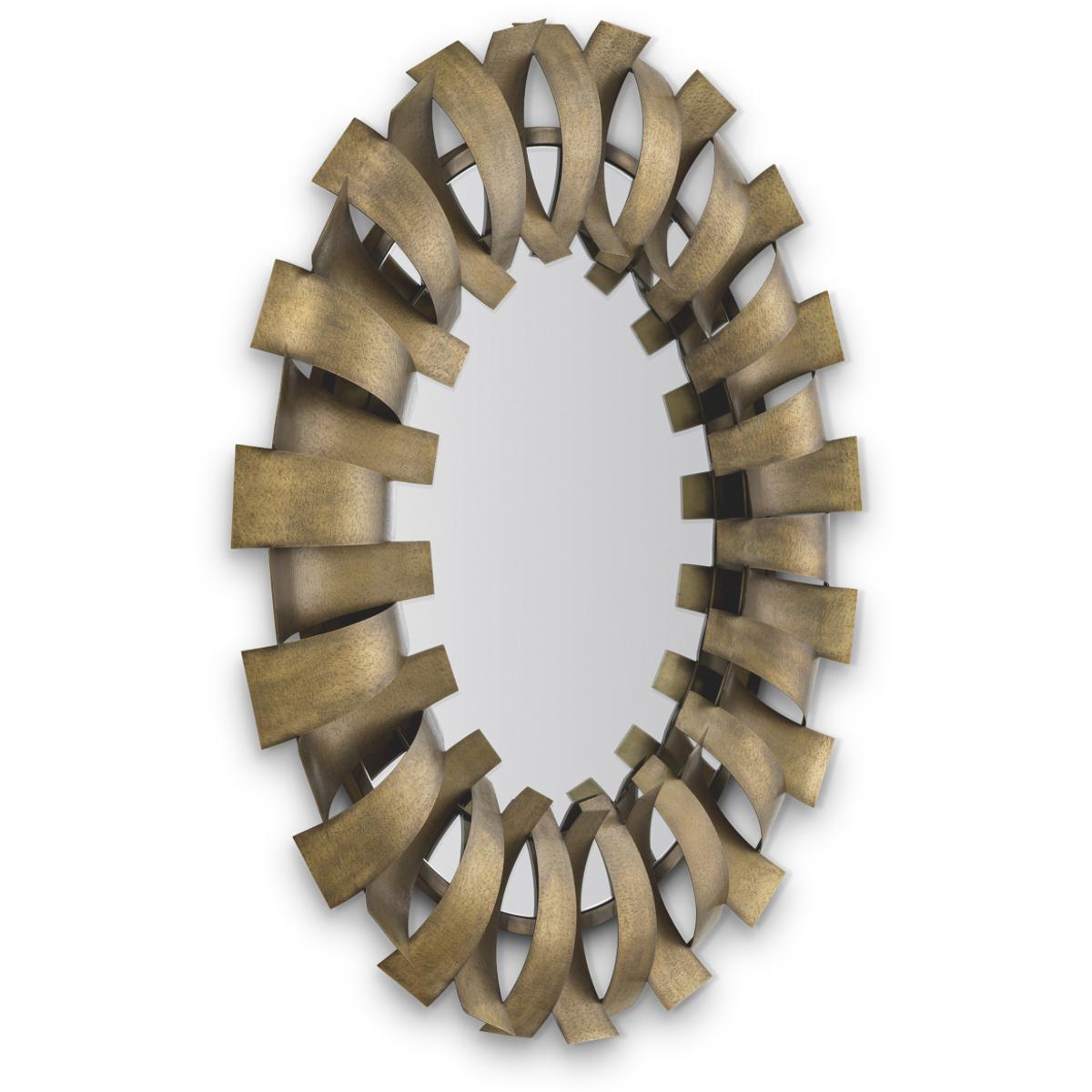 Eichholtz 120357 Aldrin 2.95 inch Vintage Brass and Handhammered Wall Mirror