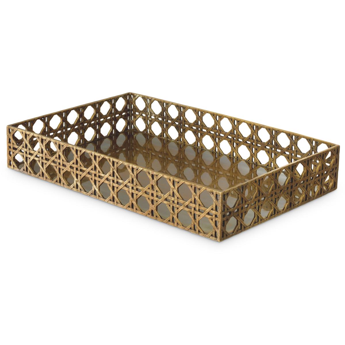 Dameron Rectangular Vintage Brass Finish Tray