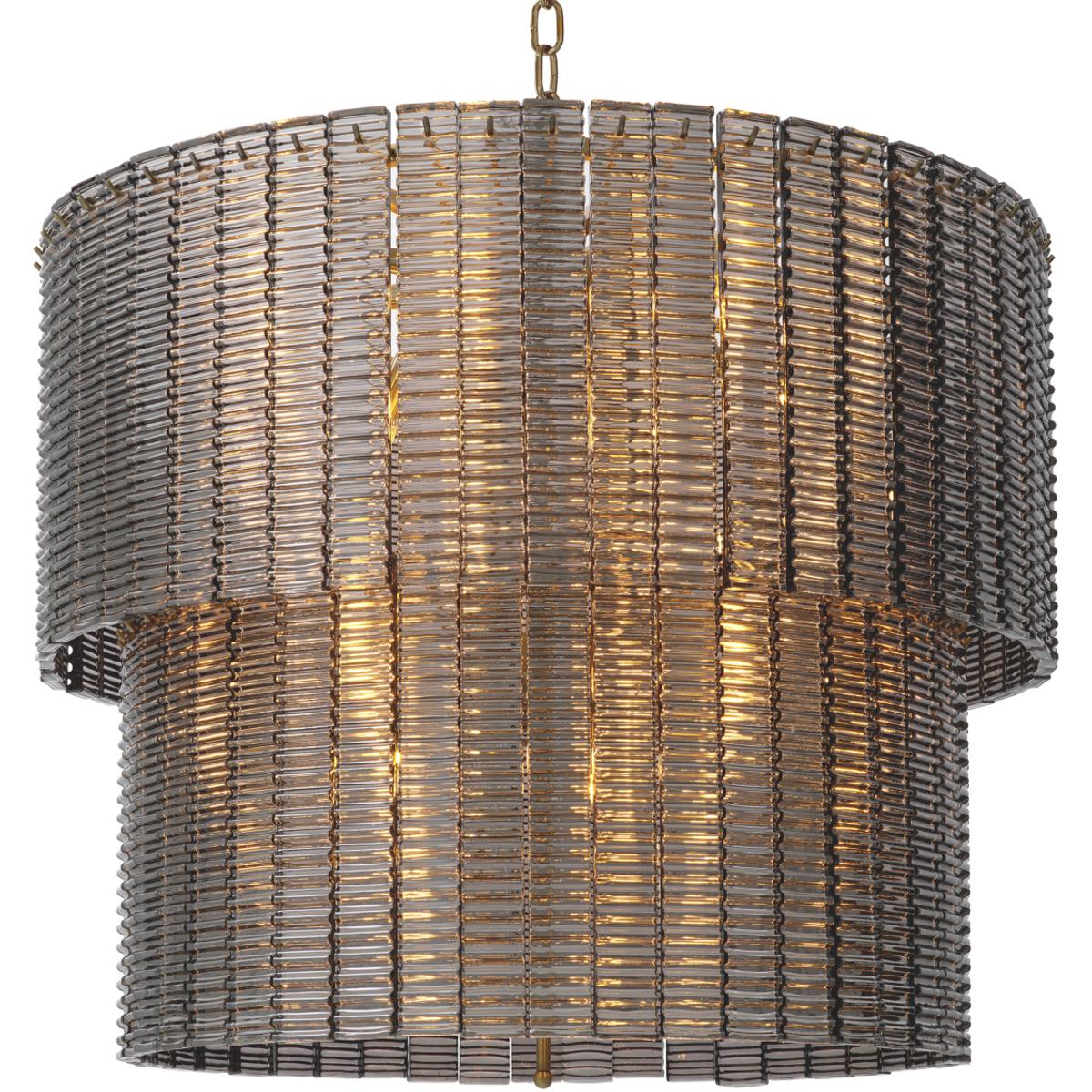 Eichholtz Imperial Double Chandelier โ Met x Eichholtz Brushed Brass & Smoke Glass