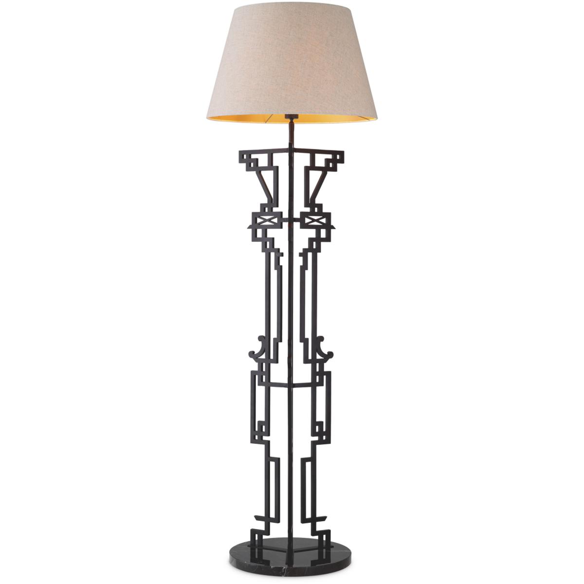 Eichholtz TM0329UL Thomas 68.9 inch 40 watt Matte Black and Black Marble Base Floor Lamp Portable Light