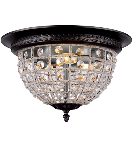 Elegant Lighting 1205f18db Rc Olivia 3 Light 18 Inch Dark Bronze