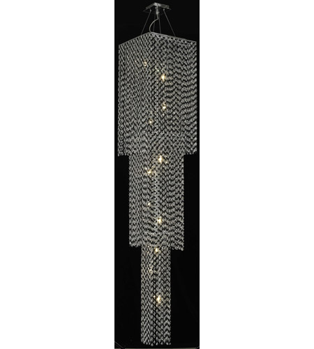 Elegant Lighting Moda 20 Light Foyer in Chrome with Swarovski Strass Jet Black Crystal 1299G84C-JT/SS photo