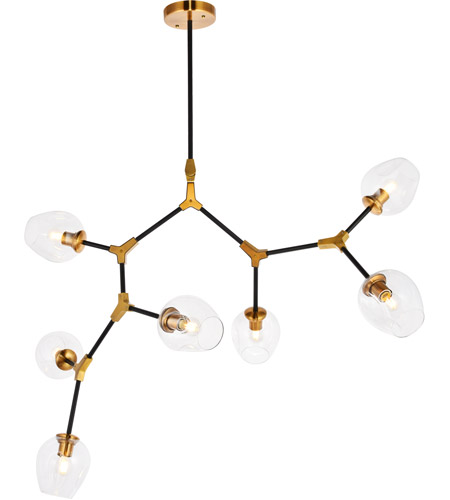 Elegant Ceiling Pendant Lamp elegant lighting 1712g57lab cavoli 7 light 33 inch light antique brass and flat black pendant ceiling