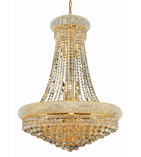 Elegant Lighting V1800d28g Rc Primo 14, Elegant Lighting Gold Crystal Chandelier