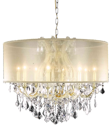 Gold Dining Chandelier Ceiling Light, 30 Inch Drum Shade Chandelier