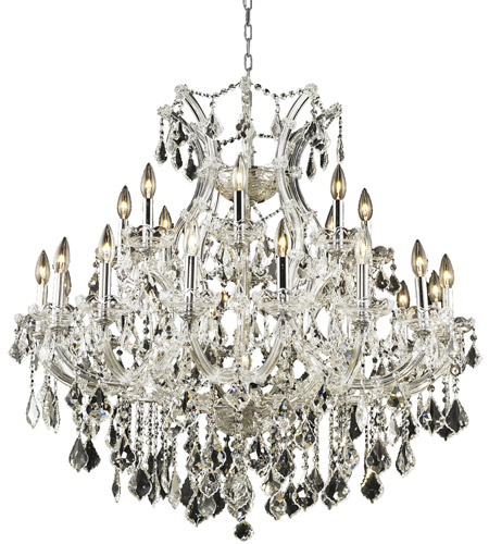 Elegant Lighting 1285D-O-S-CL/RC Mini Collection 5-Light Chrome Fix with Clear Royal Cut Crystal