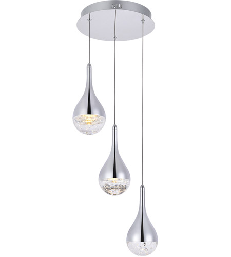 Elegant Lighting 3803d12c Amherst Led, Chrome Glass Light Chandeliers
