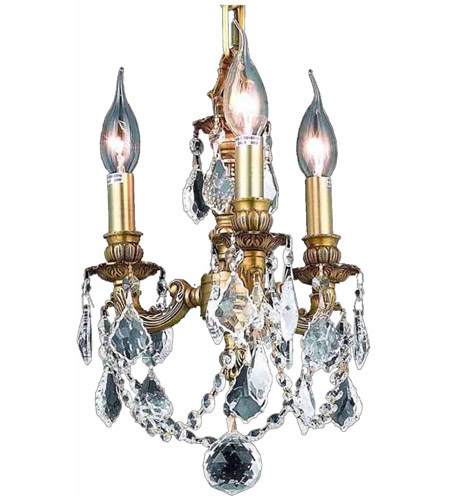 Elegant Lighting 9103D10PW/RC Lillie Collection 3-Light 1 Pewter Chandelier With Clear Royal Cut Crystal 