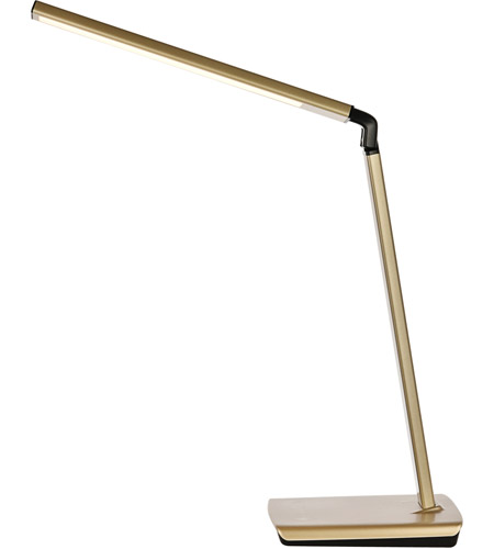 Elegant Lighting LEDDS002 Illumen 31 inch 10 watt Champagne Gold LED Desk Lamp Portable Light, with USB Port