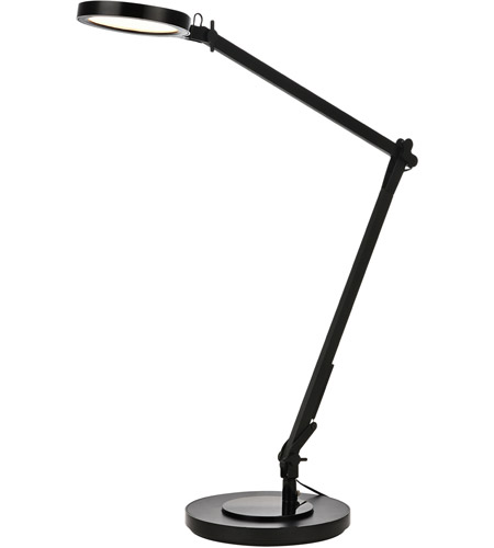 Elegant Lighting LEDDS007 Illumen 35 inch 10 watt Black LED Desk Lamp  Portable Light, with USB Port