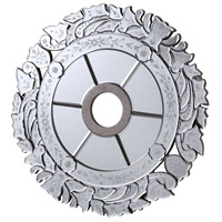 Elegant Lighting MD410D24SC Mirrored Medallion Silver Leaf with Clear Mirror Medallion photo thumbnail