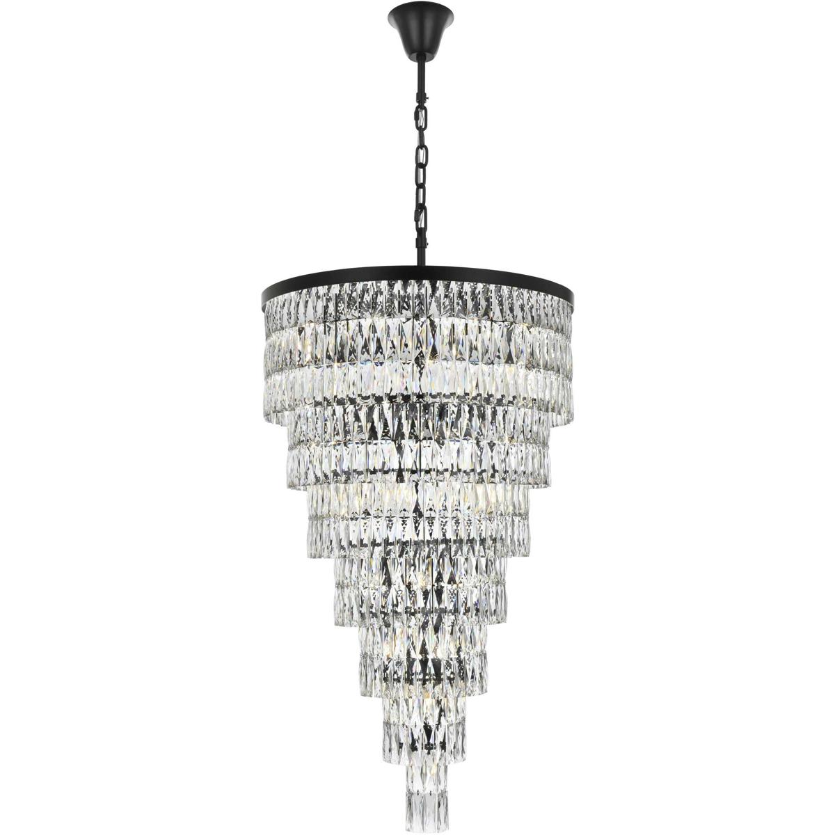 Elegant Lighting 1060SR32BK Josephine 41 Light 32 inch Black Chandelier Ceiling Light