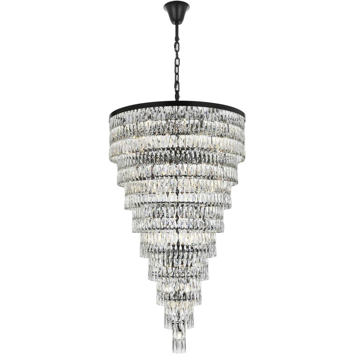 Elegant Lighting 1060SR41BK Josephine 61 Light 41 inch Black Chandelier Ceiling Light