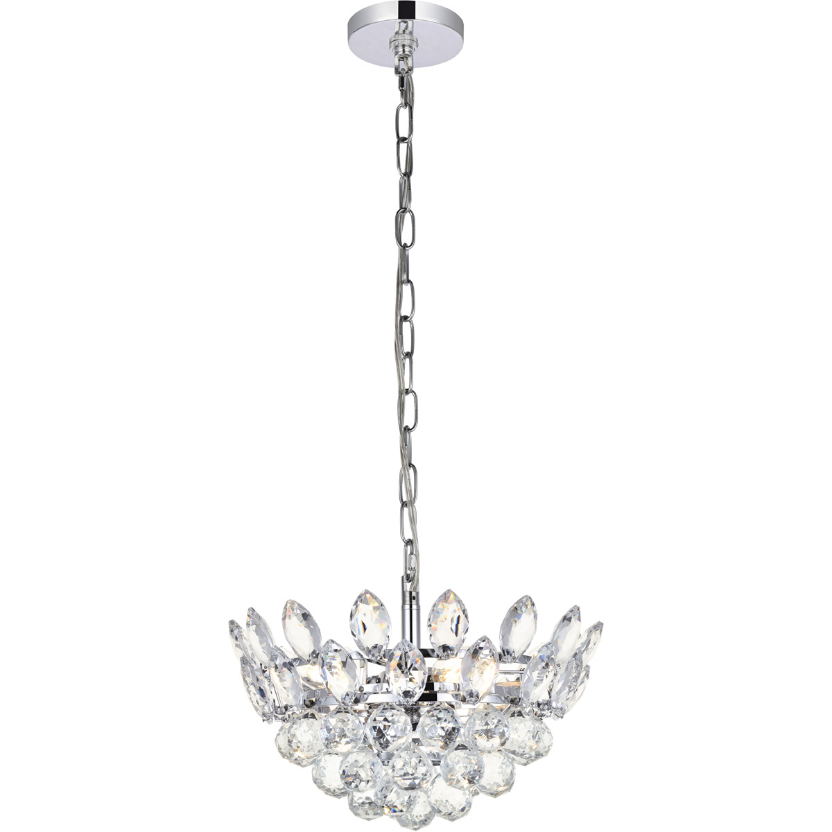 Elegant Lighting 1104D14C Emilia 3 Light 14 inch Chrome Pendant Ceiling Light