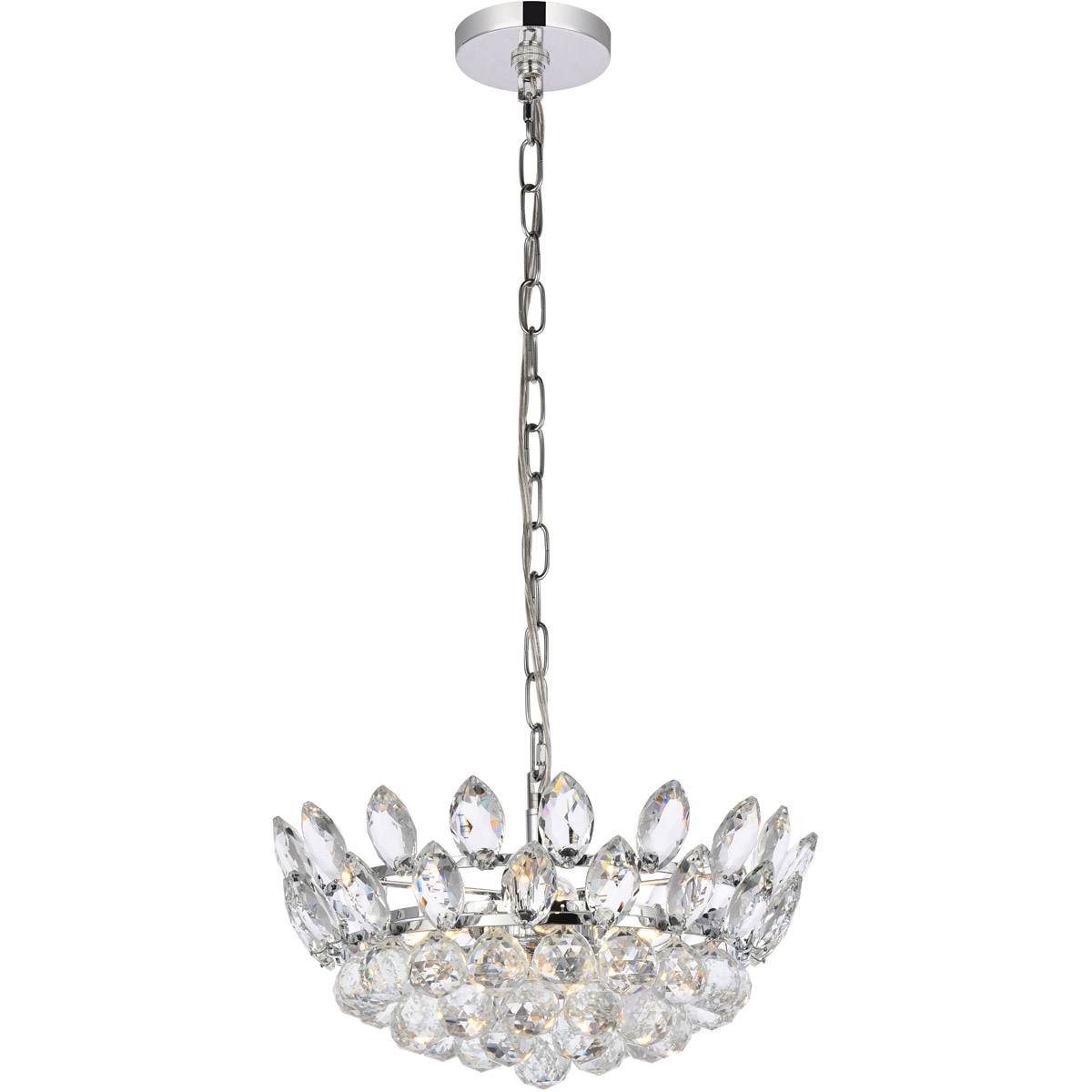 Elegant Lighting 1104D16C Emilia 3 Light 16 inch Chrome Pendant Ceiling Light