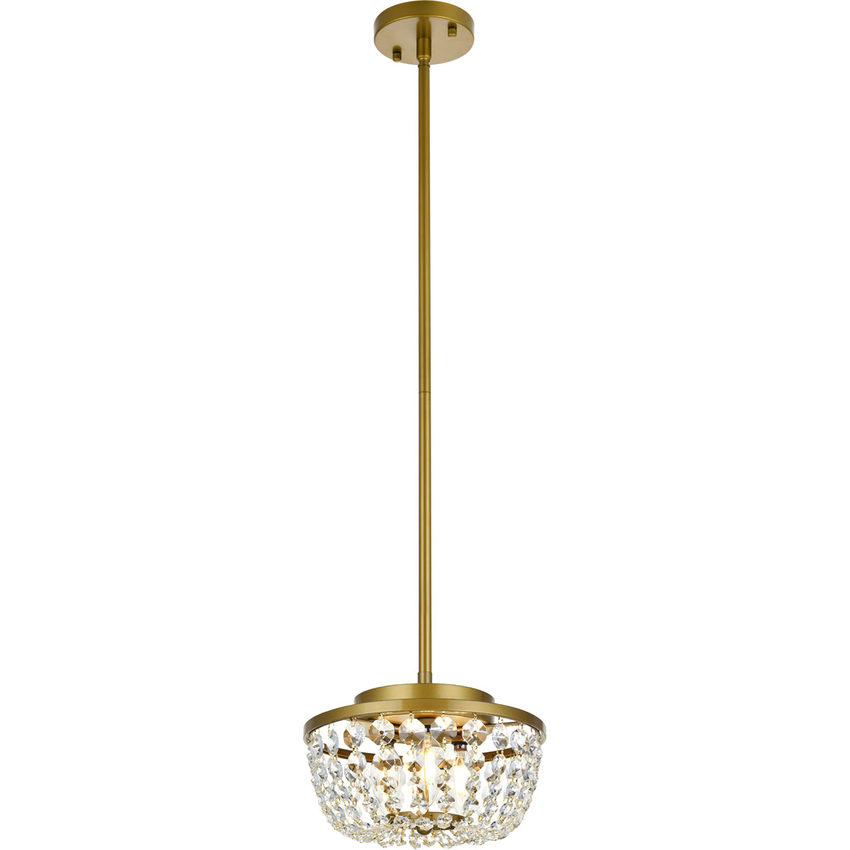 Elegant Lighting 1114D10BR Gianna 3 Light 10 inch Brass Pendant Ceiling Light