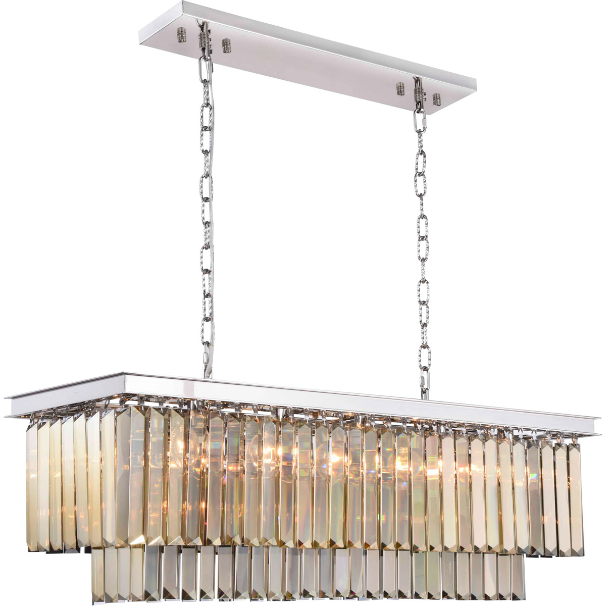 Elegant Lighting 1232D40PN-GT/RC Sydney 12 Light 40 inch Polished Nickel Chandelier Ceiling Light, Urban Classic