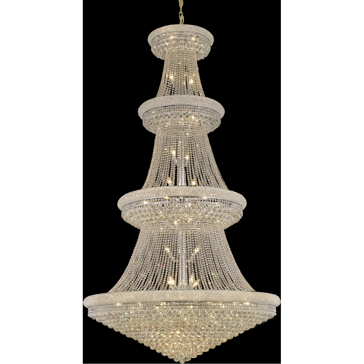 Elegant Lighting V1800G54C/RC Primo 48 Light 54 inch Chrome Foyer Ceiling Light in Royal Cut