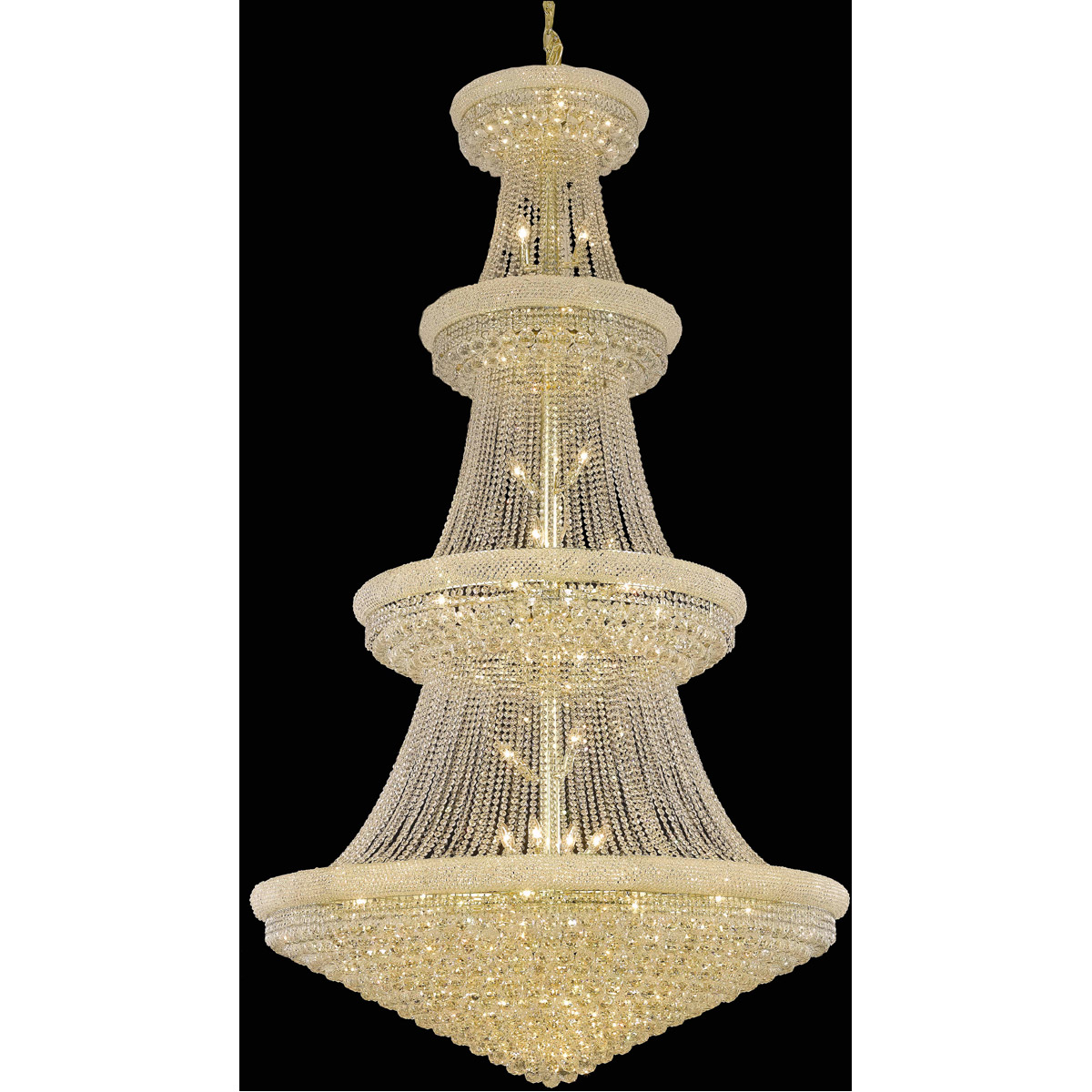 Elegant Lighting V1800G54G/RC Primo 48 Light 54 inch Gold Foyer Ceiling Light in Royal Cut