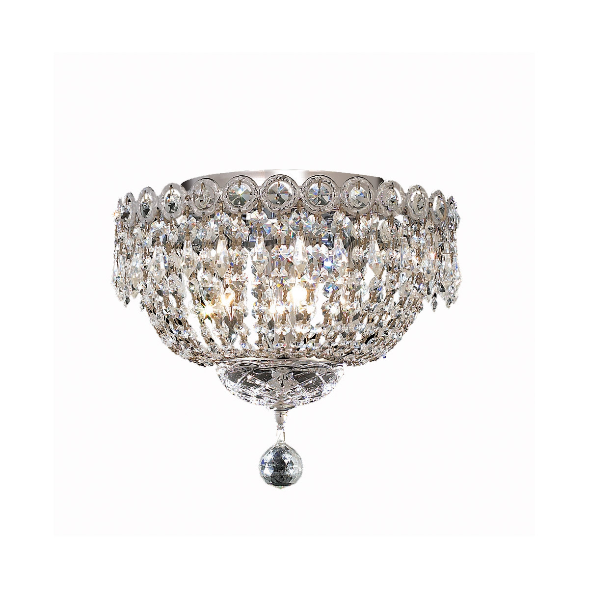 Elegant Lighting V1900F12C/RC Century 4 Light 12 inch Chrome Flush Mount Ceiling Light in Royal Cut