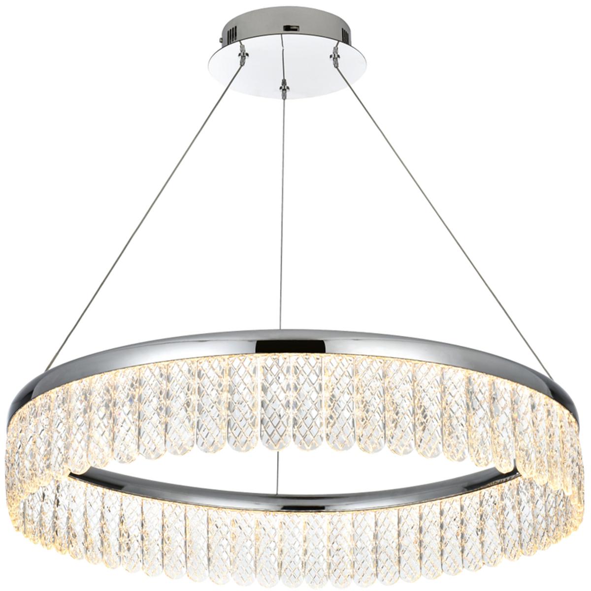Elegant Lighting 2060D24C Rune 1 Light 24 inch Chrome Chandelier Ceiling Light