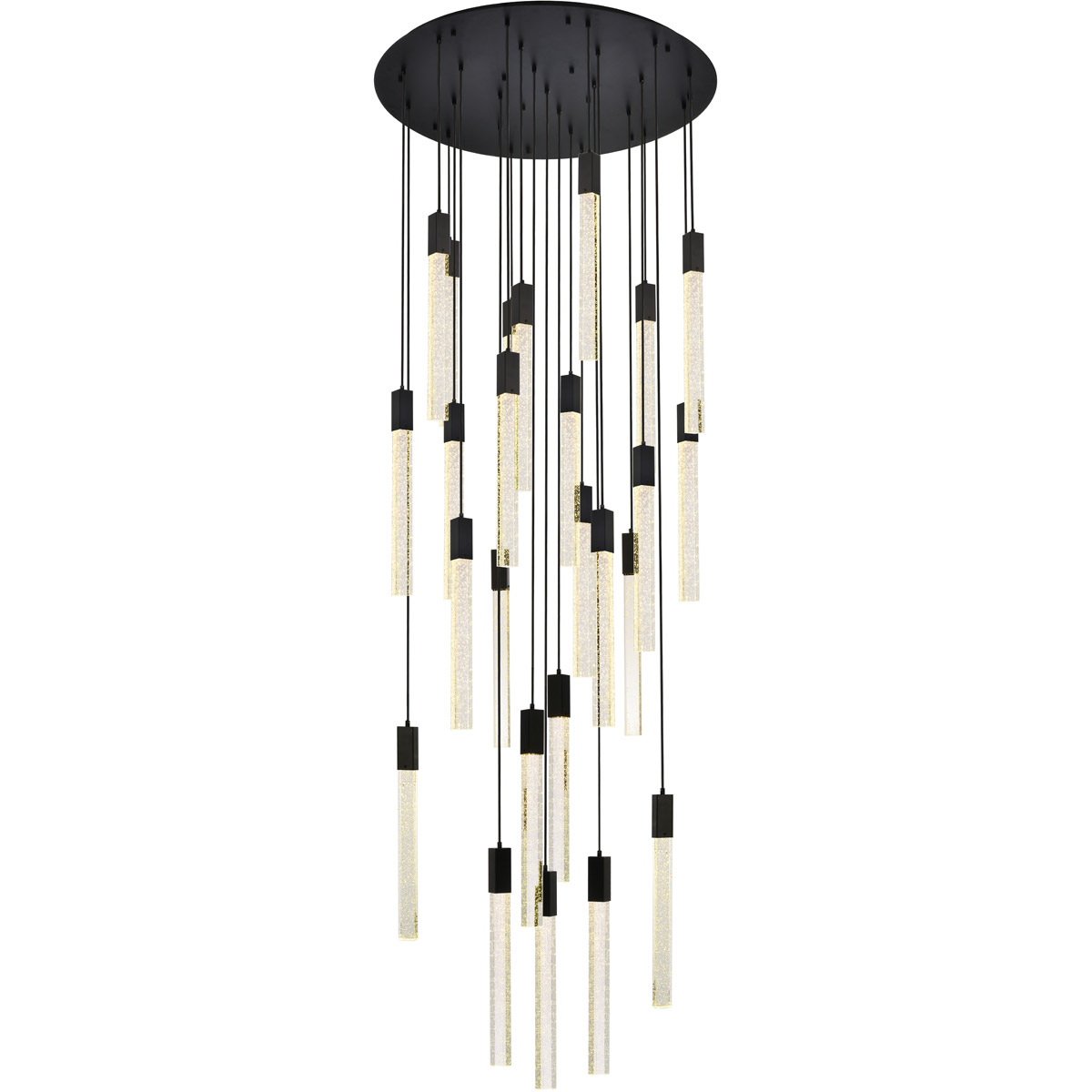 Elegant Lighting 2067G42BK Weston 25 Light 42 inch Black Pendant Ceiling Light