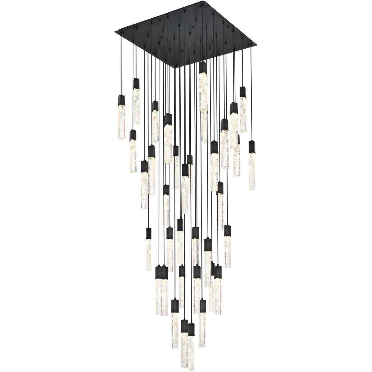 Elegant Lighting 2088G42BK Aurora 36 Light 42 inch Black Chandelier Ceiling Light