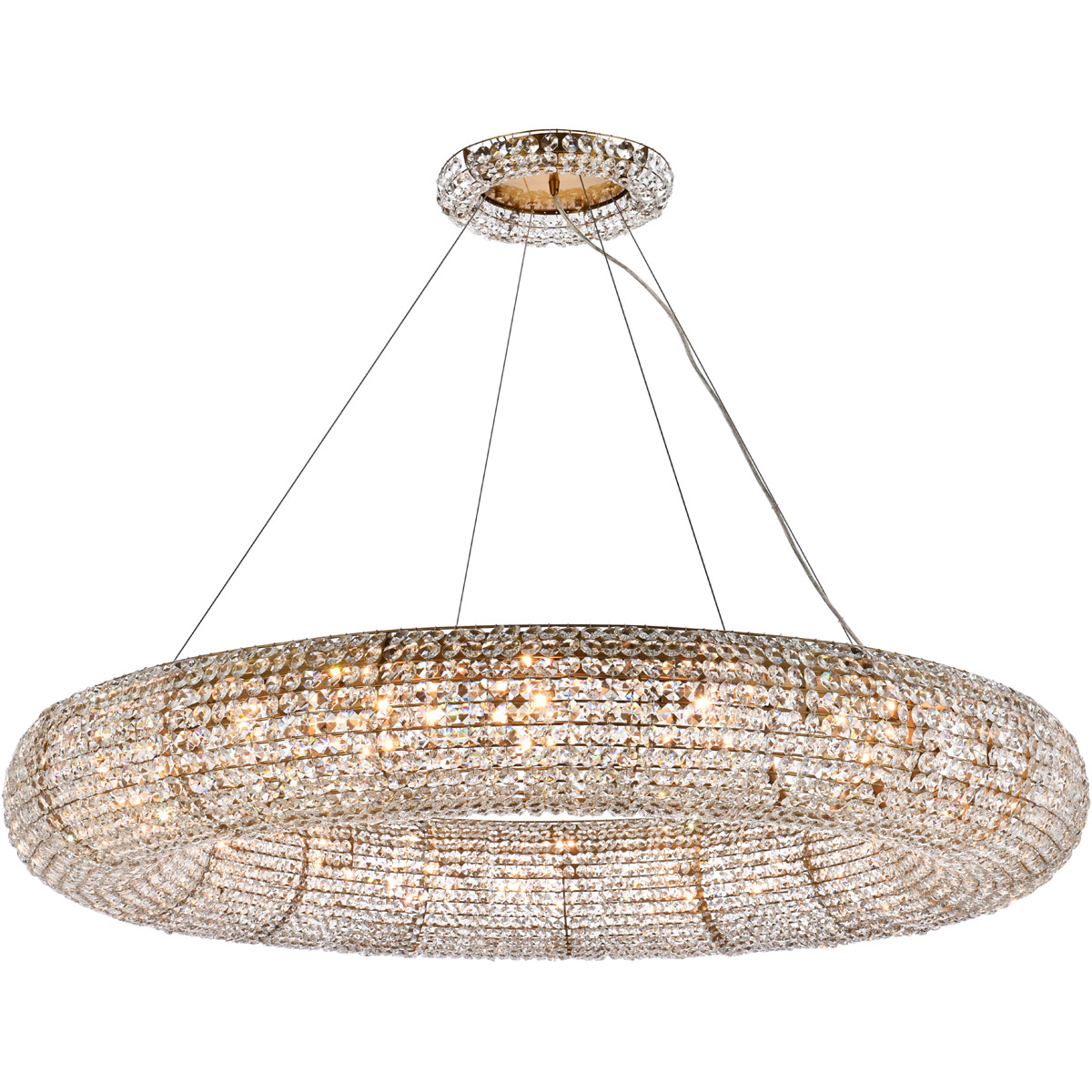 Elegant Lighting 2114G52G/RC Paris 20 Light 52 inch Brass Chandelier Ceiling Light in Gold