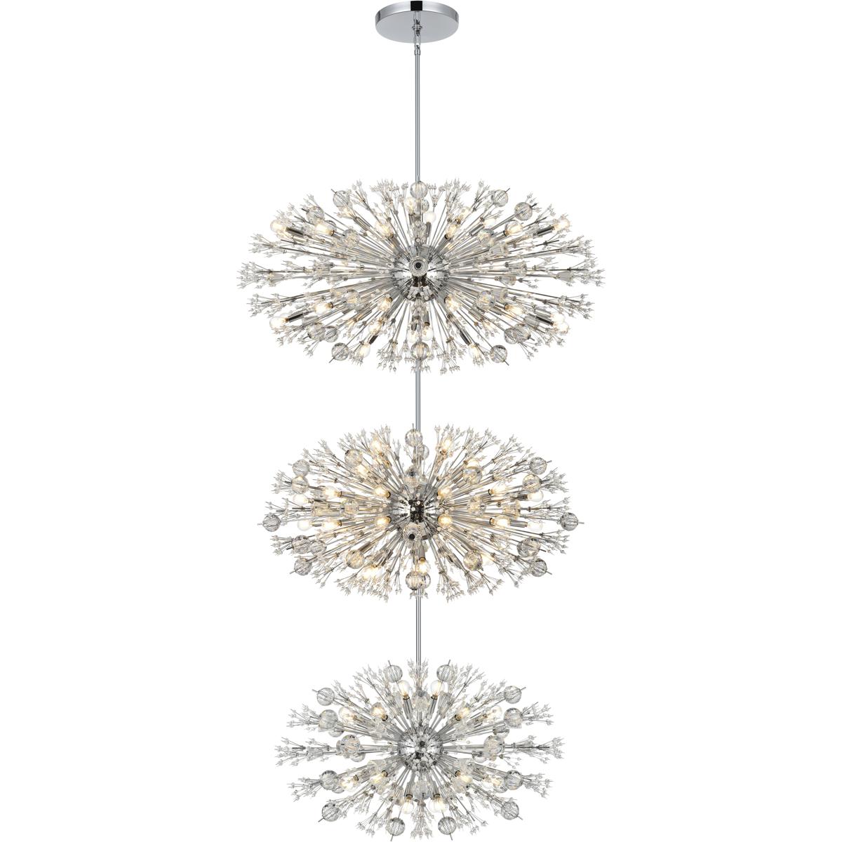Elegant Lighting 2500G48L3C Vera 100 Light 25.5 inch Chrome Chandelier Ceiling Light