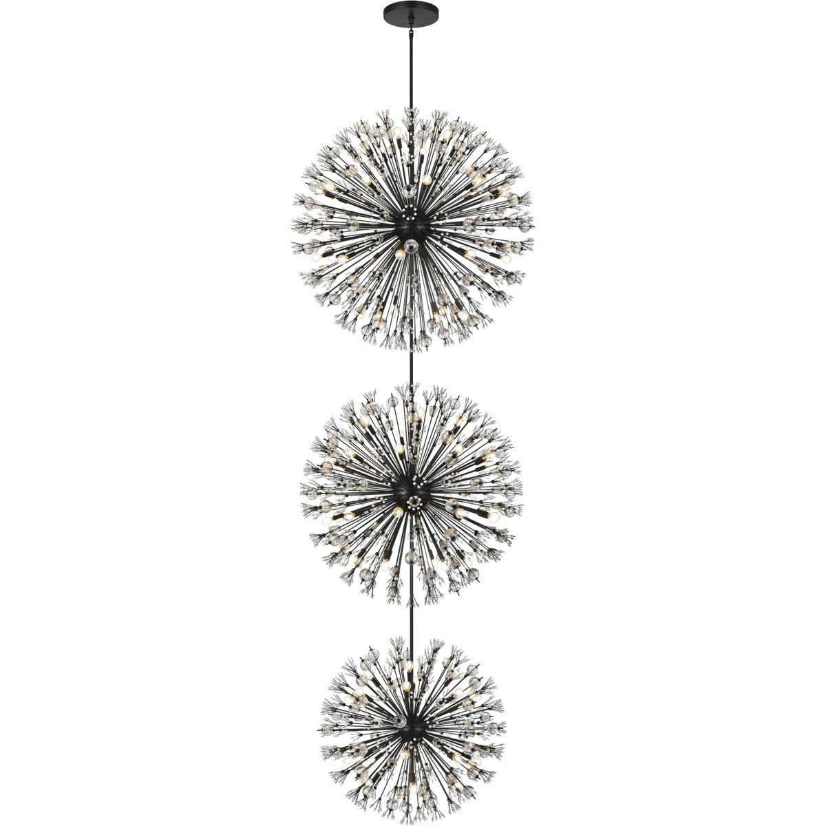 Elegant Lighting 2500G50L3BK Vera 90 Light 50 inch Black Chandelier Ceiling Light