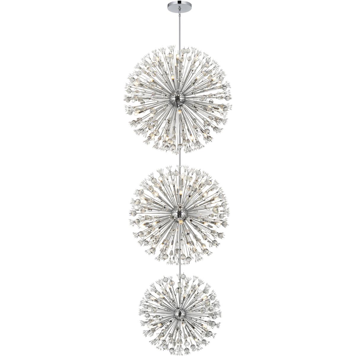 Elegant Lighting 2500G50L3C Vera 90 Light 50 inch Chrome Chandelier Ceiling Light