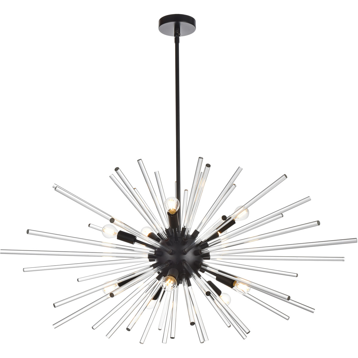 Elegant Lighting 2502D46BK Sienna 10 Light 46 inch Black Pendant Ceiling Light