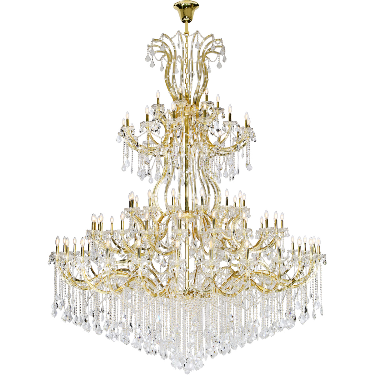 Elegant Lighting 2800G120G/RC Maria Theresa 84 Light 96 inch Gold Chandelier Ceiling Light in Royal Cut